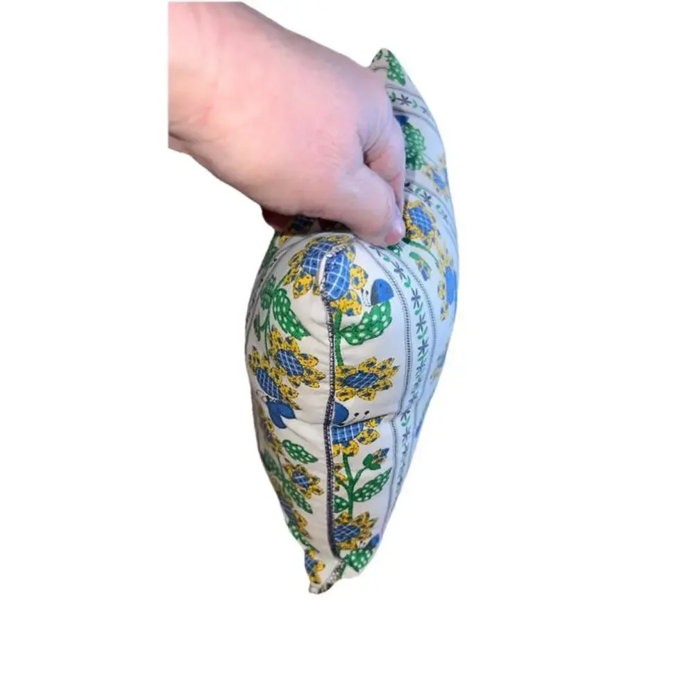 Handmade Pillow with VTG 1960's‎ Sunflower and Butterfly Cotton 10x10.5